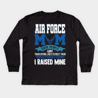 Air Force USAF Women's Proud Mom Kids Long Sleeve T-Shirt